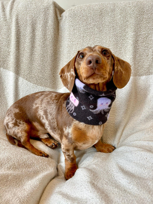 Handmade Jellyfish Polar Fleece Dog Snood – Personalised Option