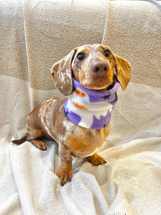 Handmade Halloween Polar Fleece Dog Snood – Personalised Option