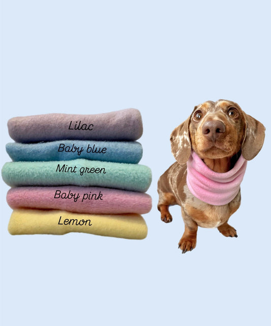 Handmade Pastel Polar Fleece Dog Snood – Personalised Option