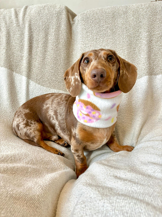 Handmade Doughnut Polar Fleece Dog Snood – Personalised Option